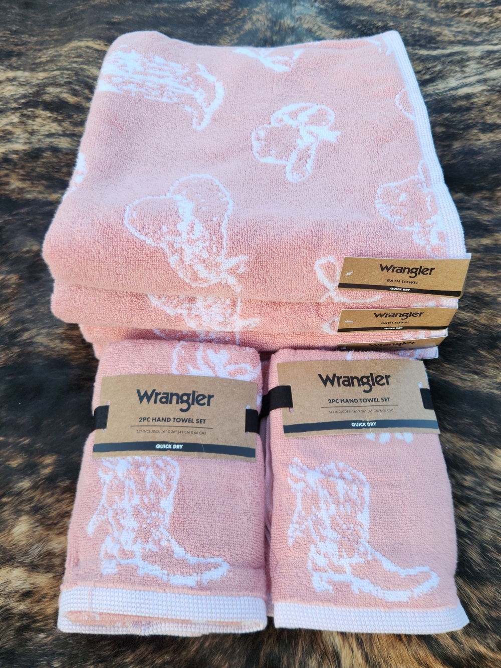 Wrangler Rose Pink Bath Towel Set